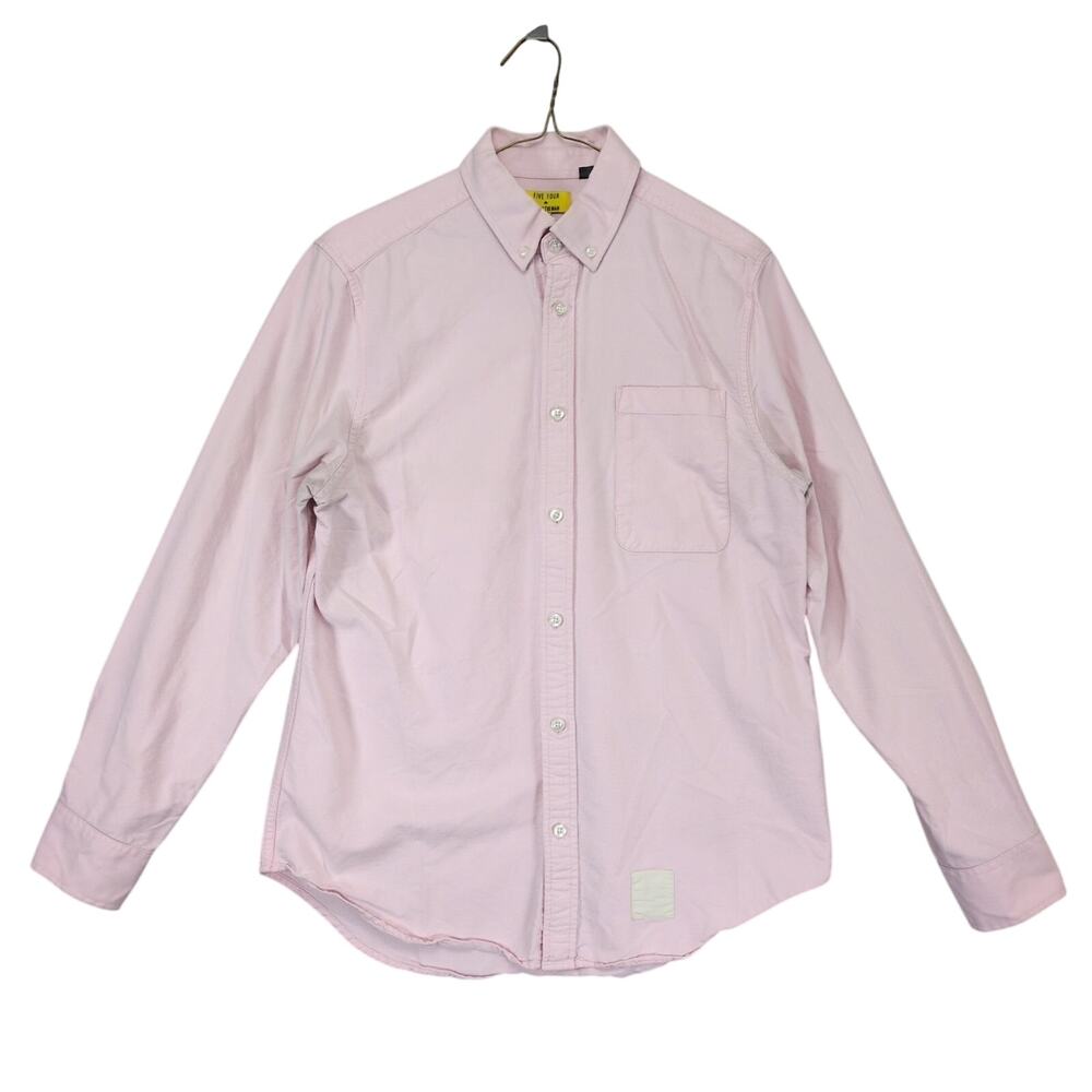 Five Four Poggy The Man Pink Button Down Dress Shirt, Men's M Cotton Long Sleeve